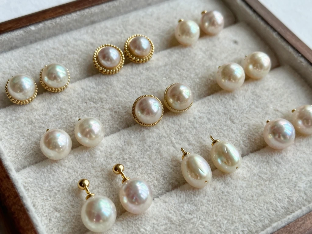 Pearl earrings collection